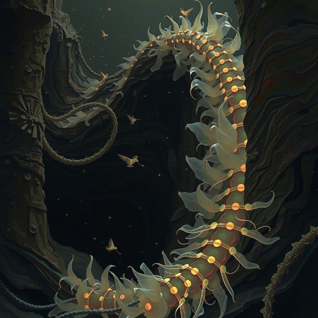 Iridescent Creatures in Mystical Biome as Abstract Expressio...