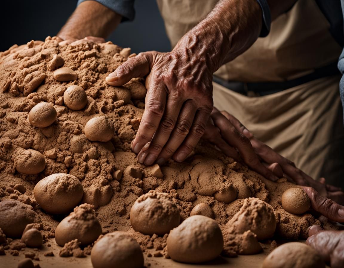 Man Kneading Dough: Professional Studio Portrait