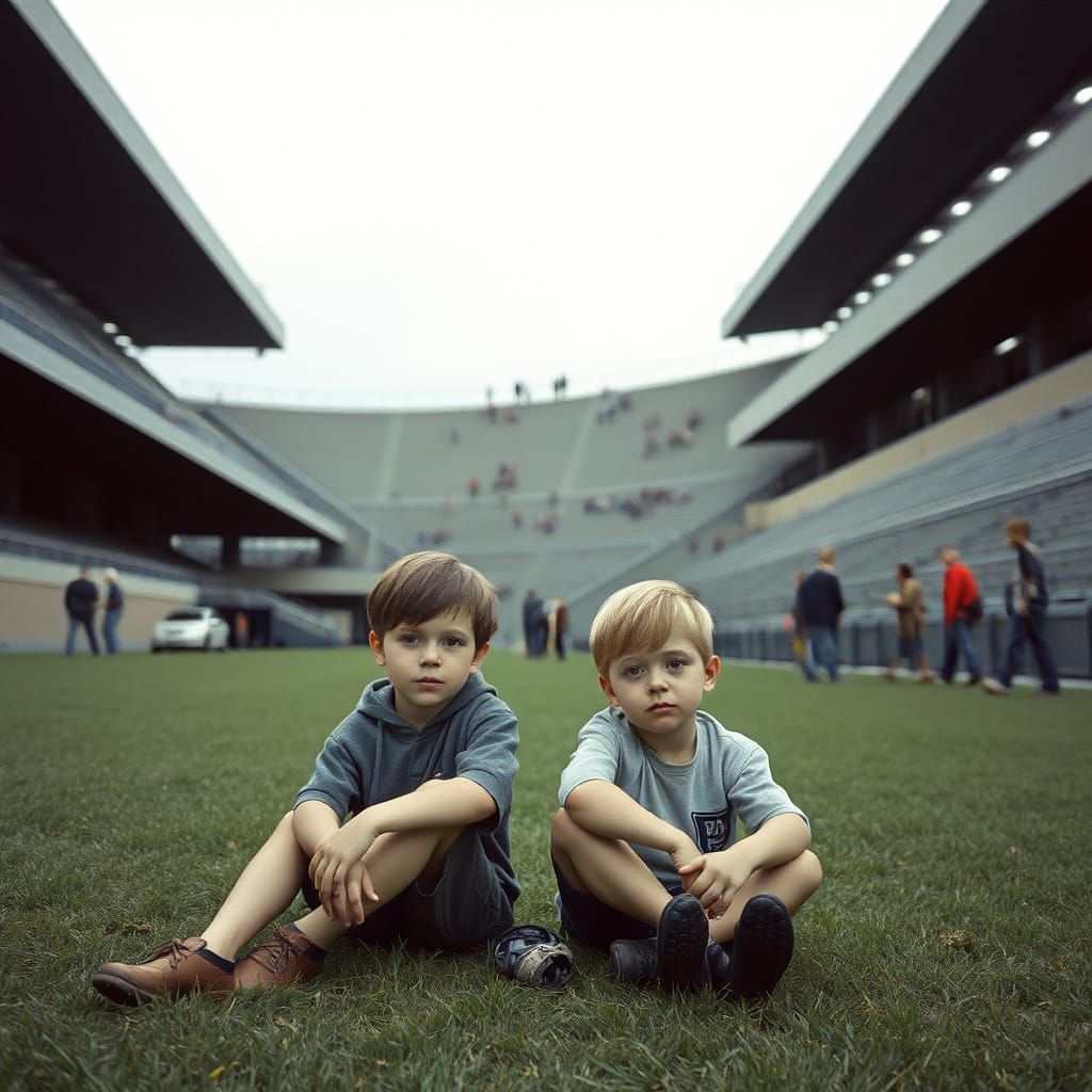 Kids Under Stadium Bleachers: Cinematic Photography