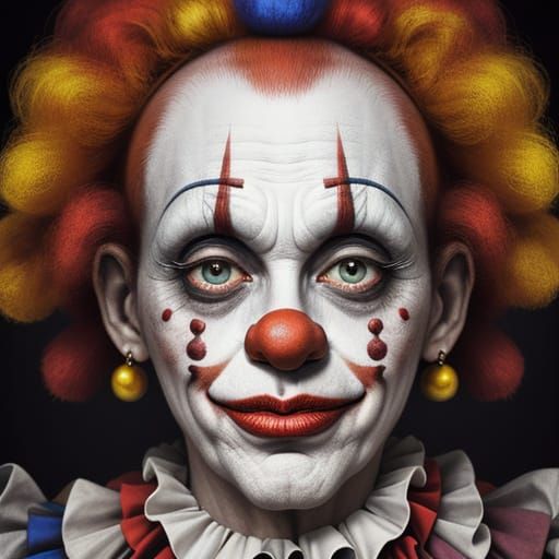 Intimate Portrait of a Clown's Face