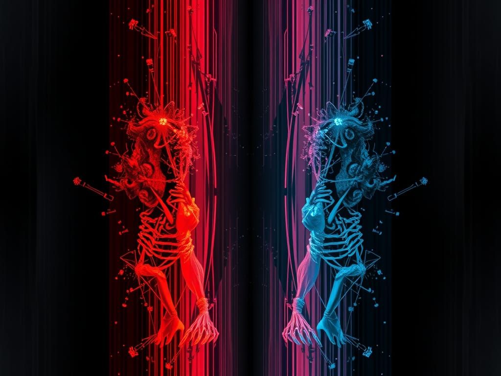 Complex Visual of Moral Corruption and Evolution