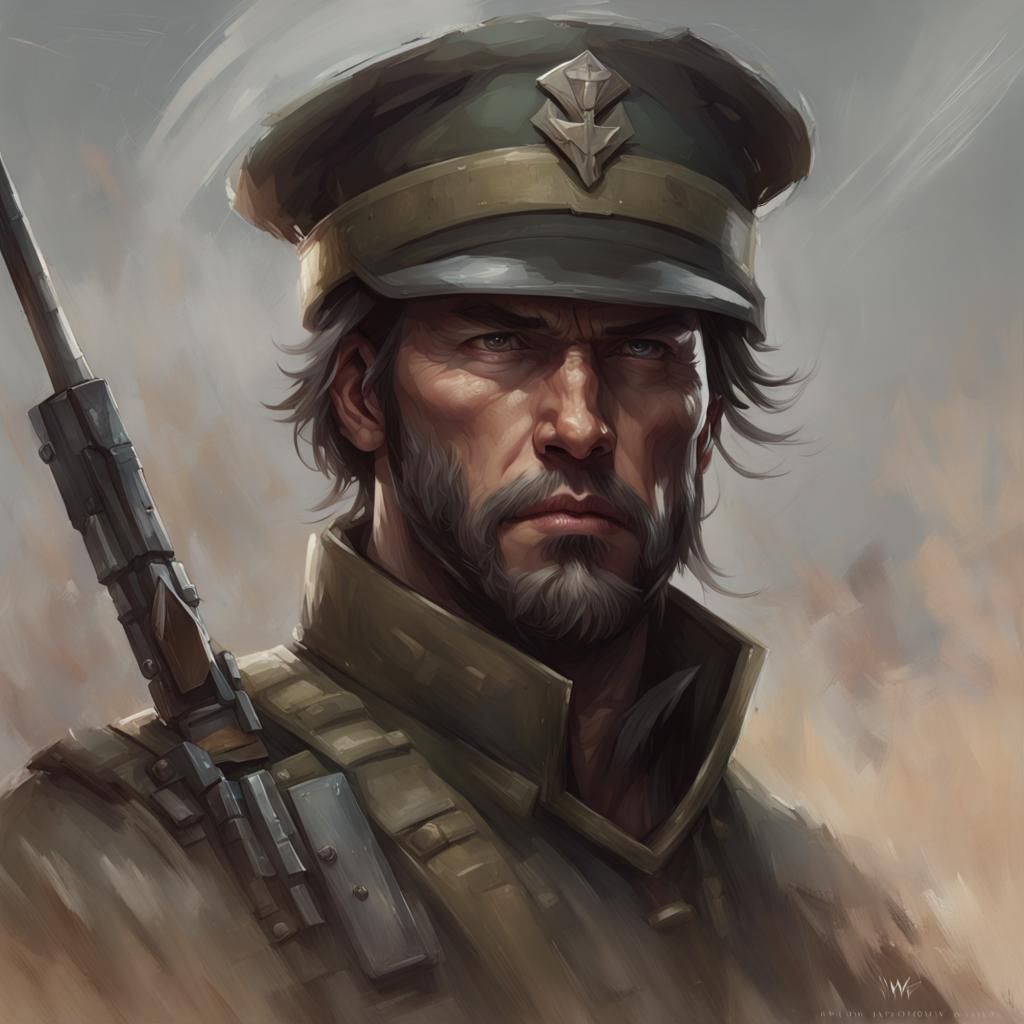Lone Soldier's Last Stand: Epic 8K Portrait