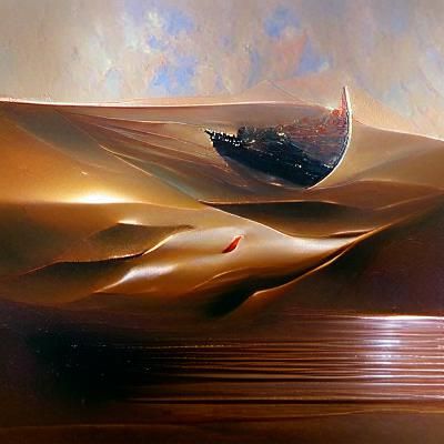 Dune Landscape in Oil Painting Style