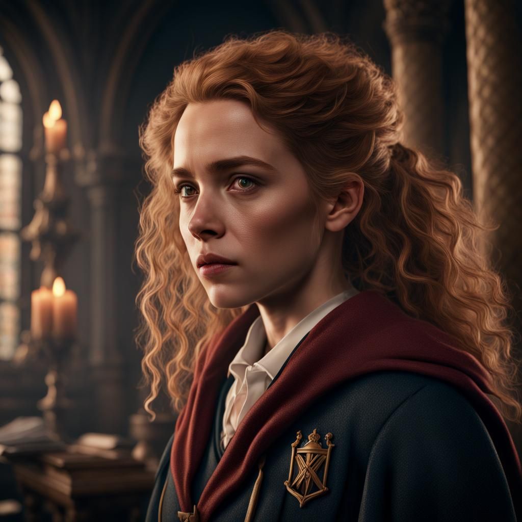 Stunning close-up shot of a Hermione Granger,