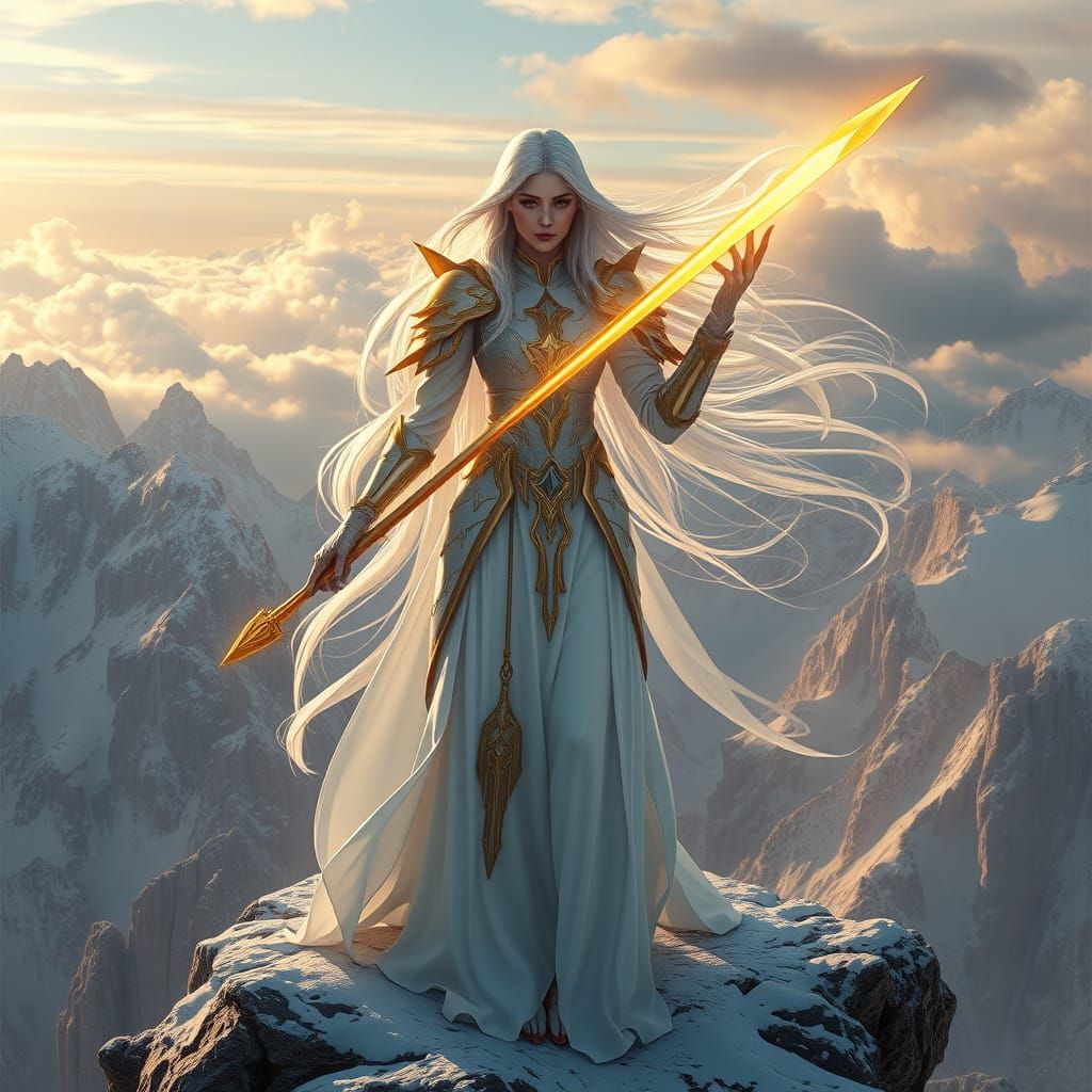 Divine Knight Lady on Snowy Peak