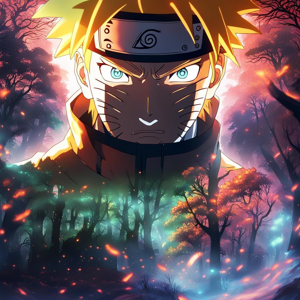 Naruto in a Fantastical Forest, Matte Painting