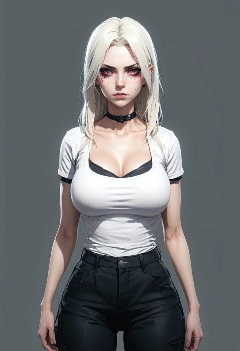 Goth Anime Character in Horror Manga Style