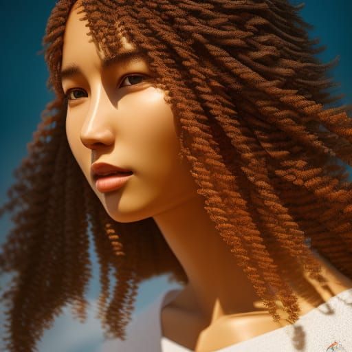 Wayuu Girl Portrait in Digital Oil Painting Style