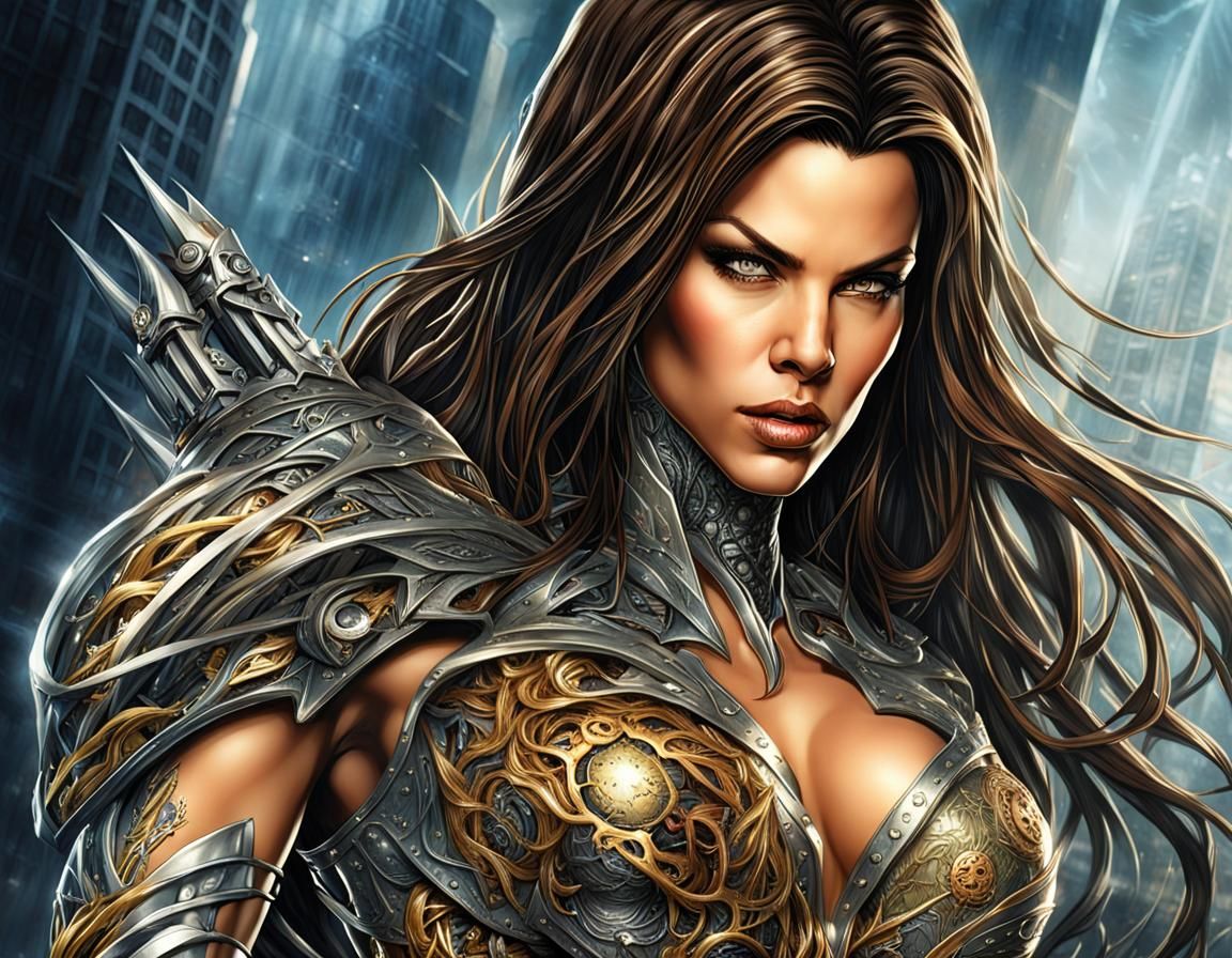 Witchblade Portrait with Liquid Metal Armor