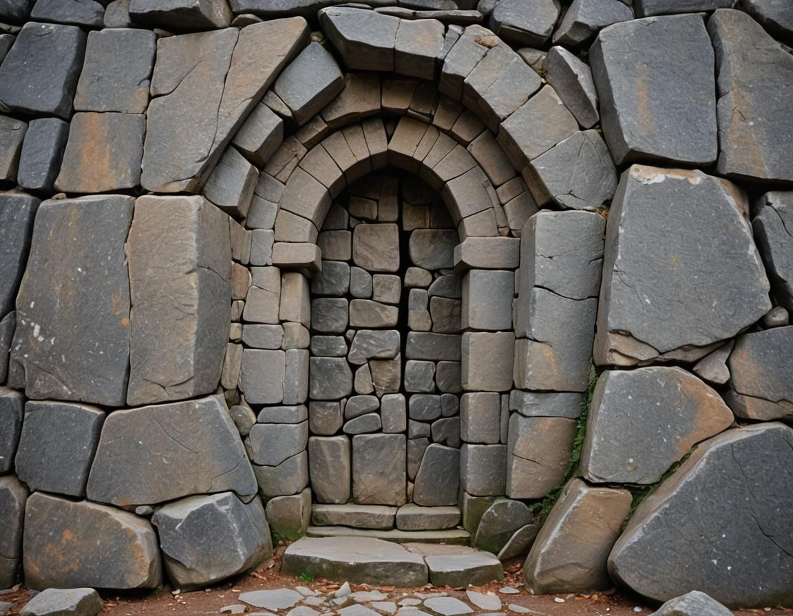 Stone Door in Gray Rocks: Natural Light Photography