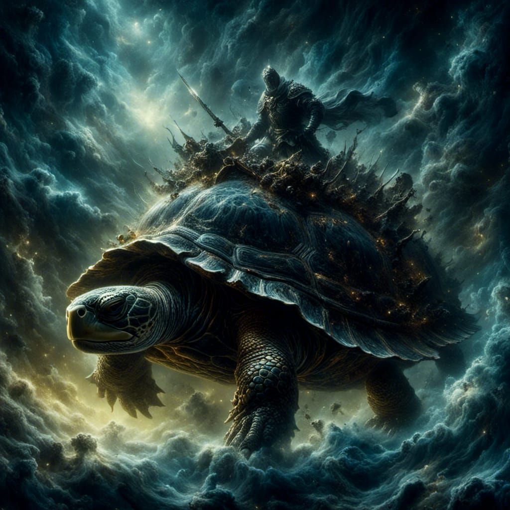 Turtle Knight in Dark Religious Armor