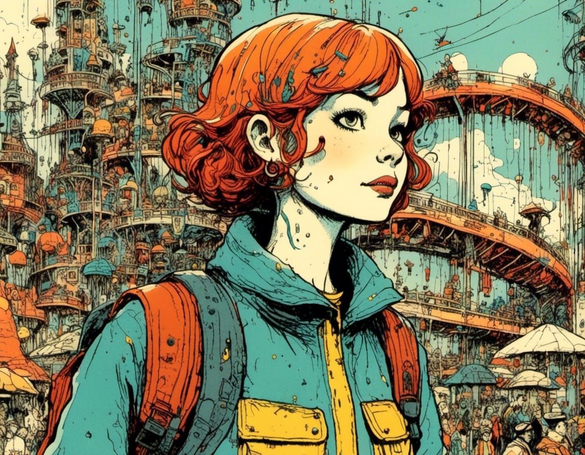 <lora:Kodoku Dark:1.0> amusement park