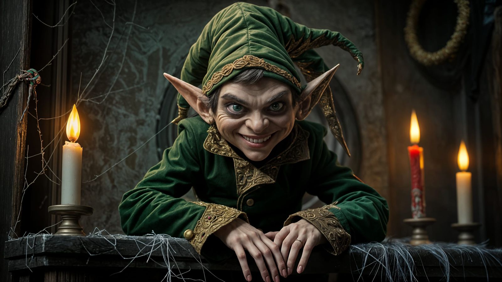 Evil Christmas Elf on a Shelf