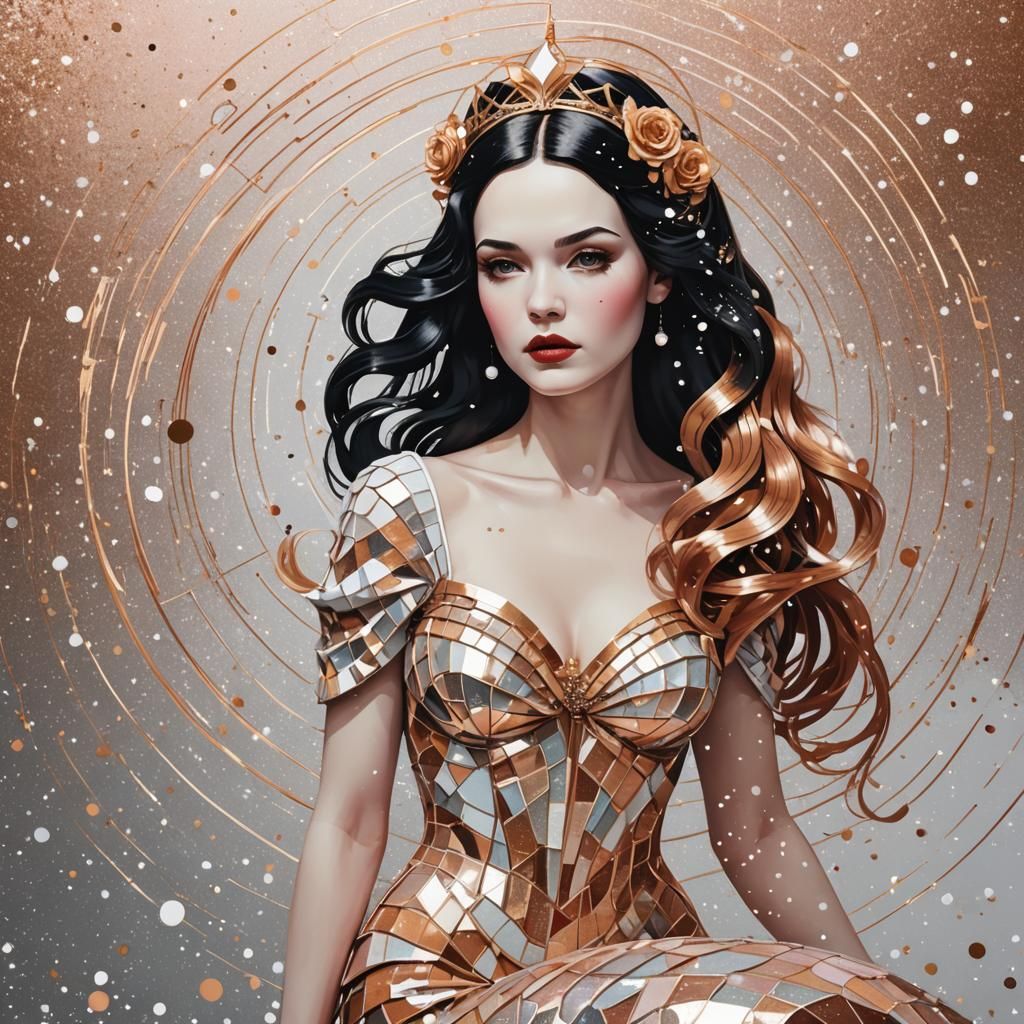 Snow White Space Mermaid in Pop Art Style