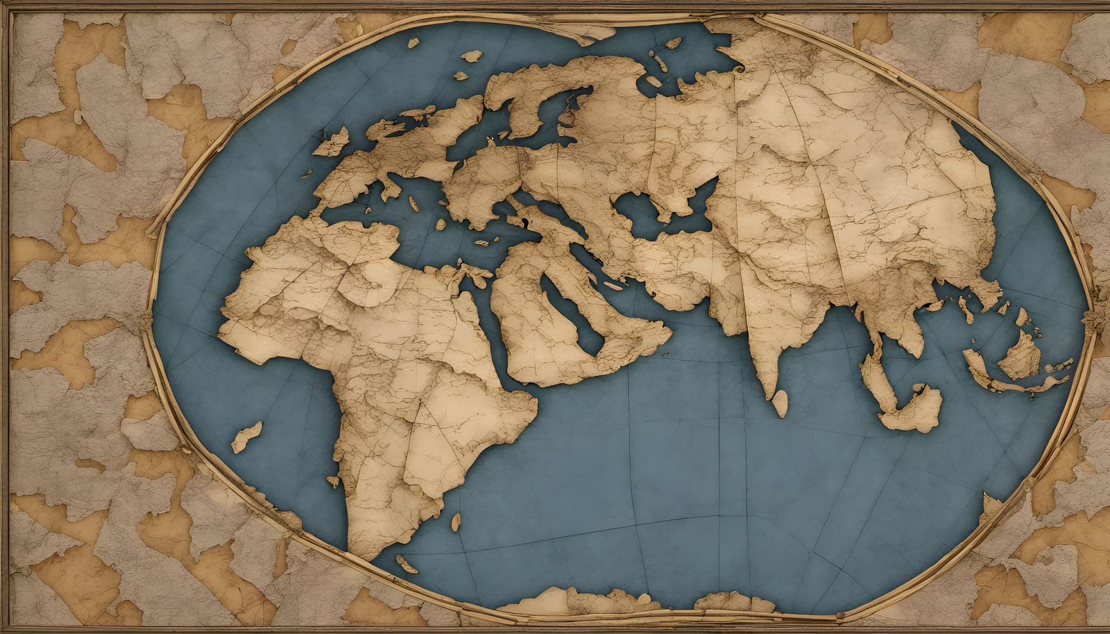 3D representation of a 14th century map in Origami...