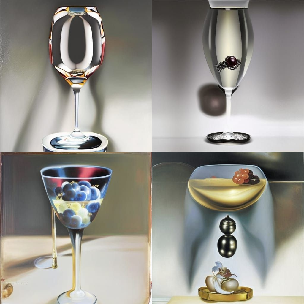 Baroque Still Life with Wine Glass and Grapes