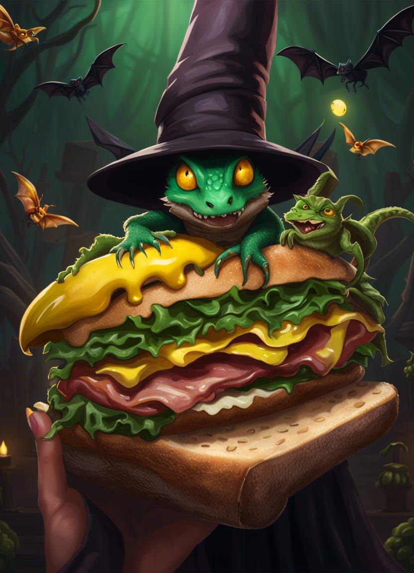Witch's Spooky Sandwich: Hyperrealistic Horror Food