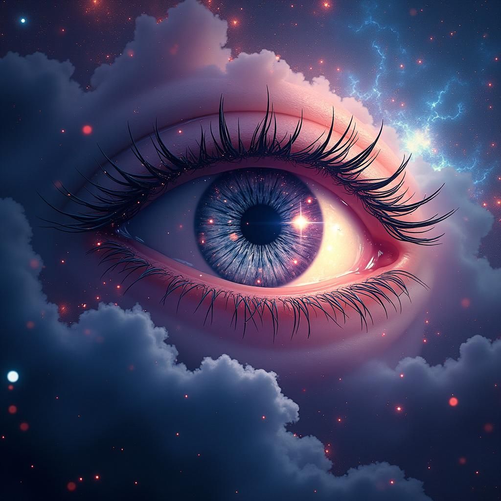 Eye of the Cosmos: Surreal Universe Reflection