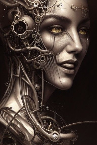 Biomechanical Goddess: Artgerm Style Digital Art