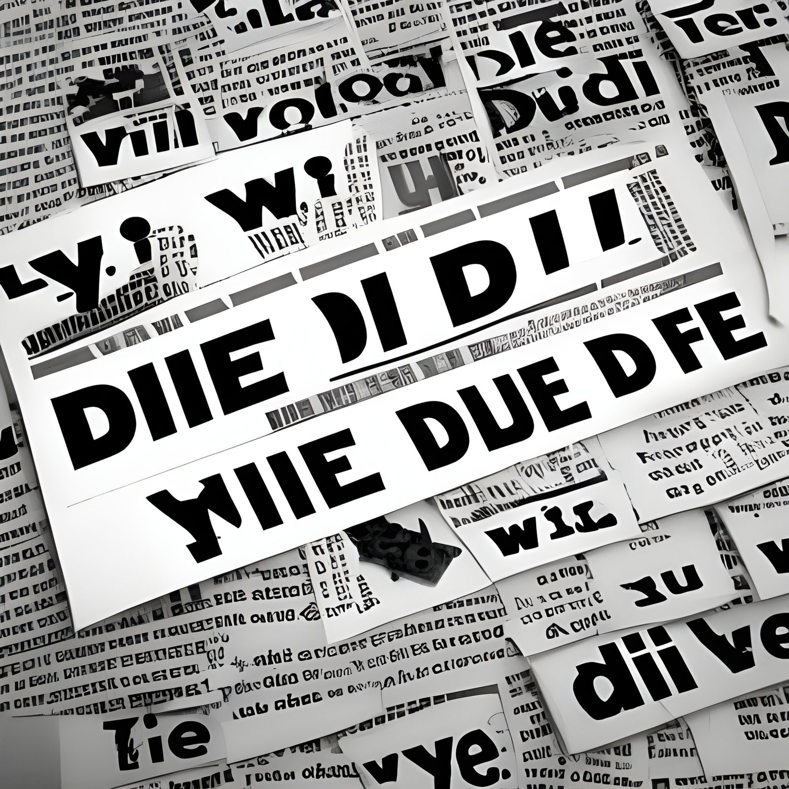 Newspaper clippings for a collage