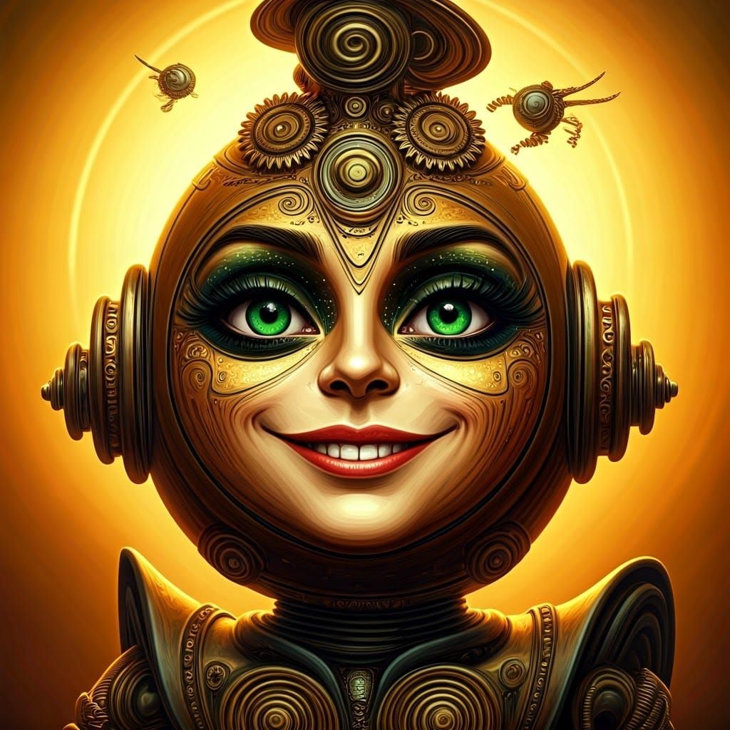 Steampunk Automaton in Golden Light