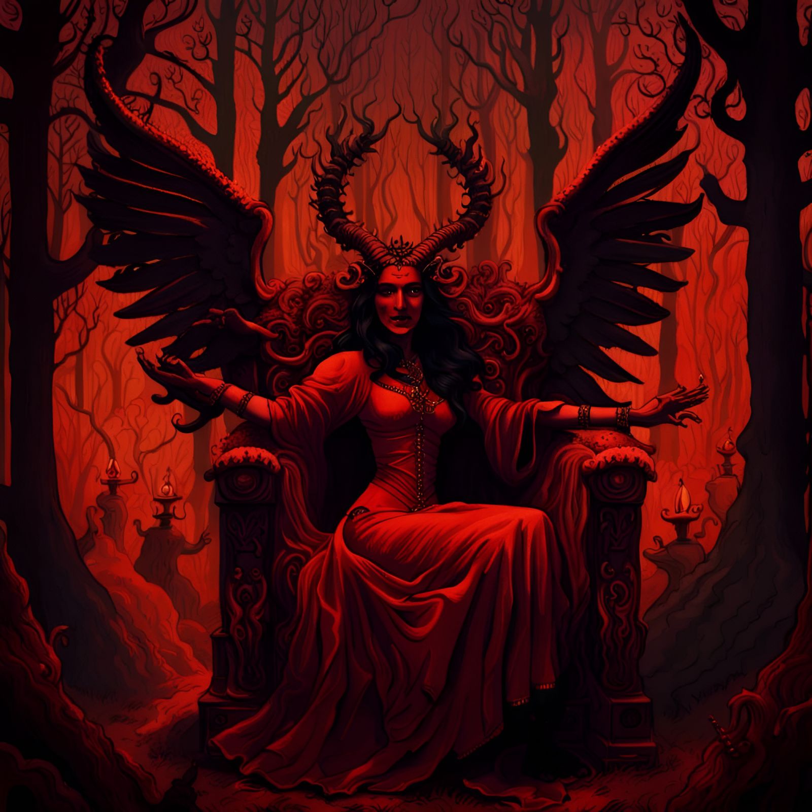 Witches' Sabbath with Baphomet in Victorian Style