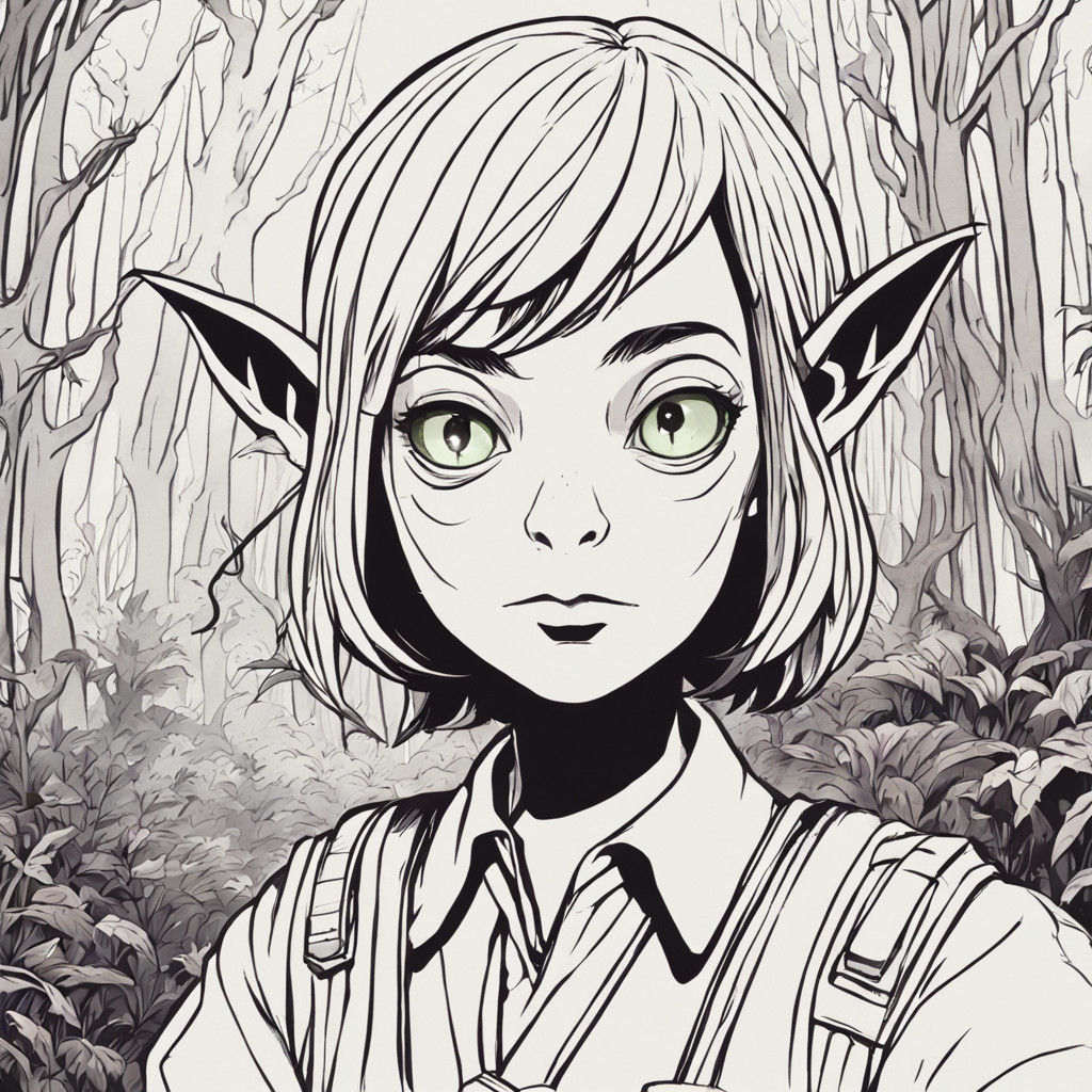 Heroic Goblin in a Whimsical Forest - Anime Style