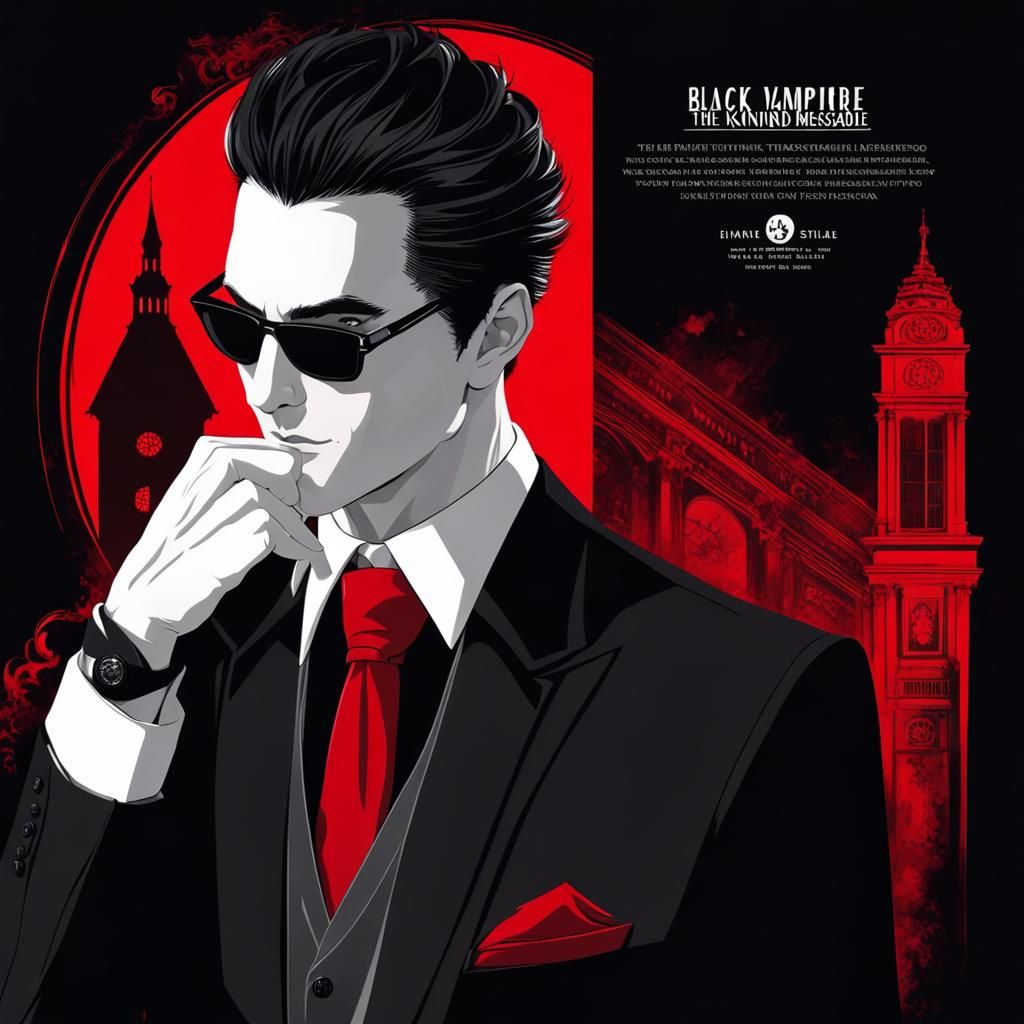 Vampire Masquerade: Man with Fancy Hairstyle in Black Suit