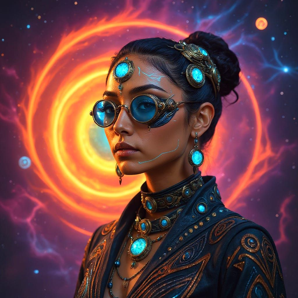 Exoplanetary Being with Bioluminescent Skin