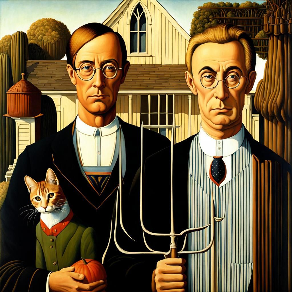Siegfried and Roy: American Gothic by Grant Wood