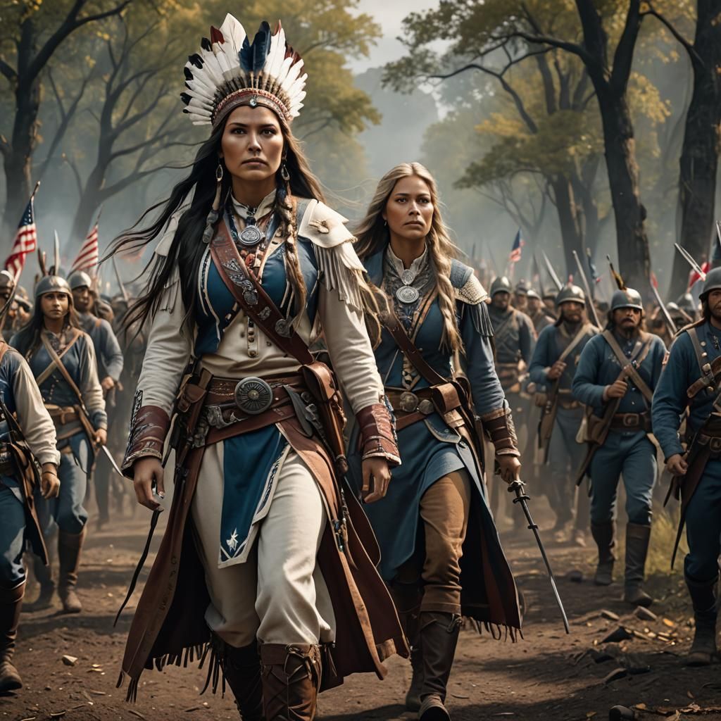 Native American Woman in Civil War Attire