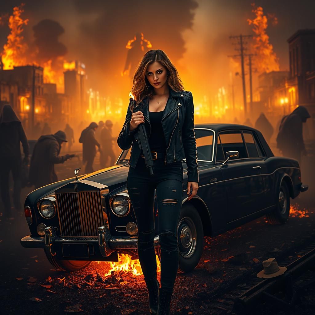 Burning Rolls Royce: Apocalyptic Glamour in Hyperrealism