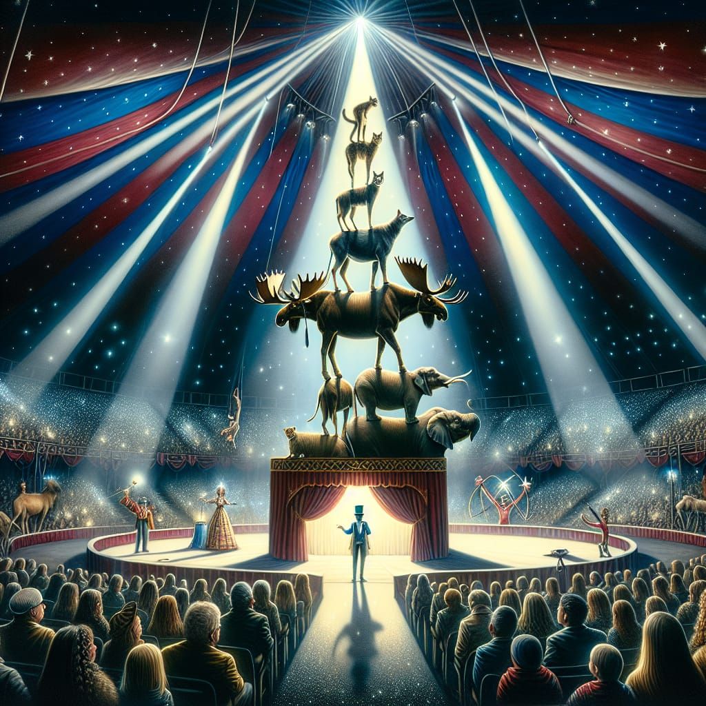 Photo: Circus Kronen. Ant artists present an amazing pyramid. without a net, so very dangerous.  /0