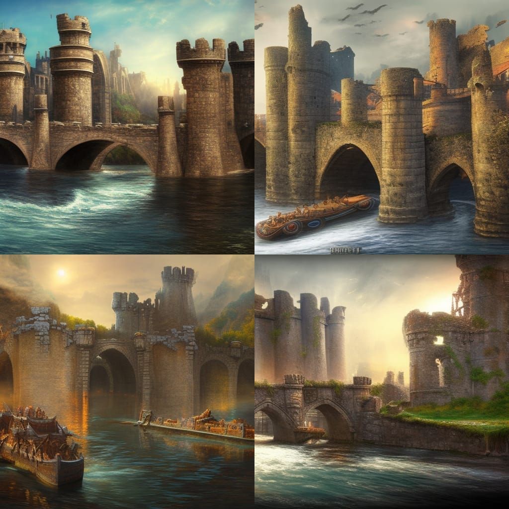 Medieval Castle Ruins with Knights, a 3D Masterpiece