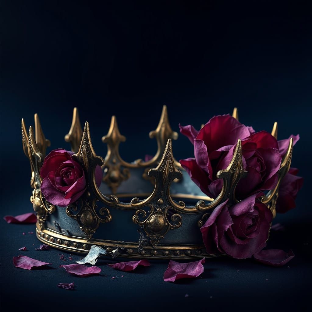 Majestic Shattered Crown in Fantasy Art Style