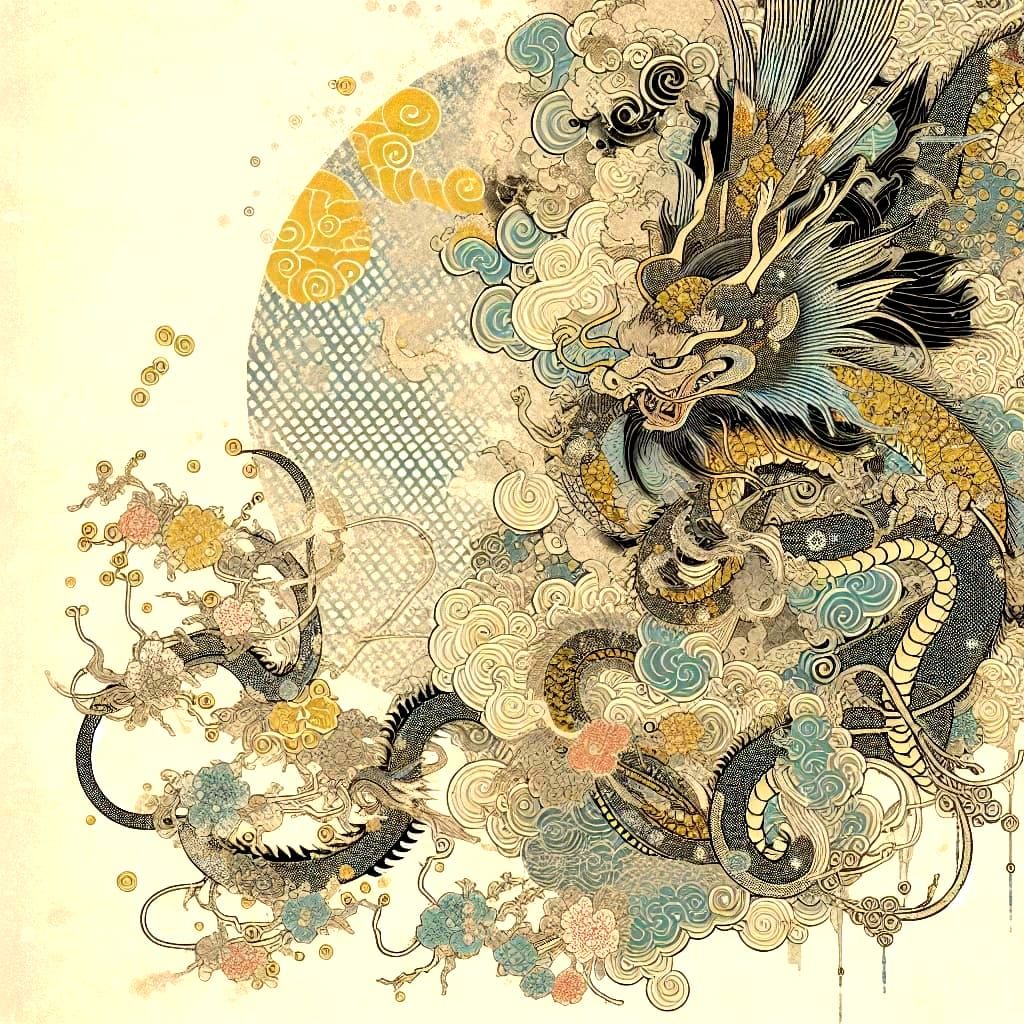 Ethereal Japanese Scene in Traditional Ukiyo-e Style