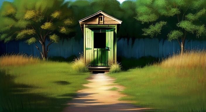 Unsaturated Tempera Outhouse Painting in Rothko Style