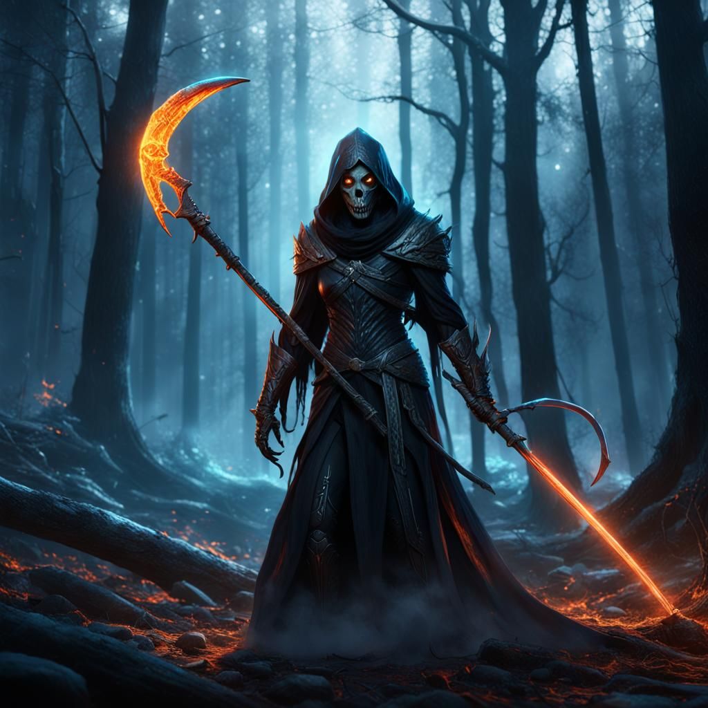 Kamala Harris as Grim Reaper in Dark Fantasy Art