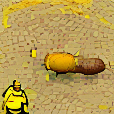 Humorous Portrait of Overweight Man with Condiments