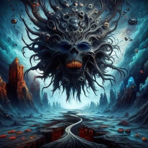 Surreal Dark Art Oil Painting in Unreal Engine