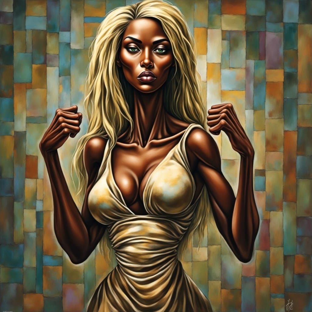 Surreal Portrait of a Muscular Black Woman