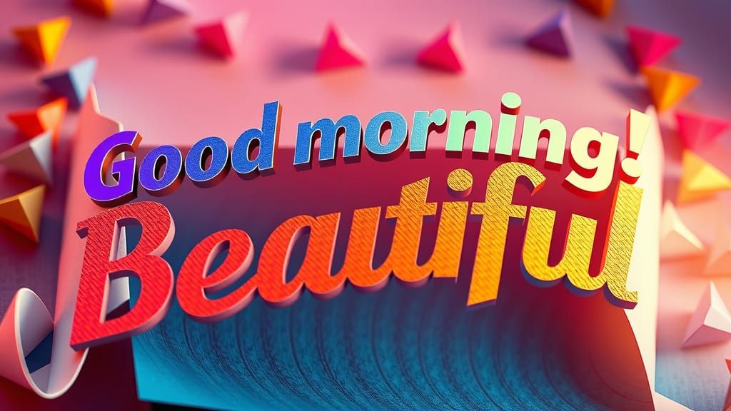 Pop Art Text with Origami Paper Folds