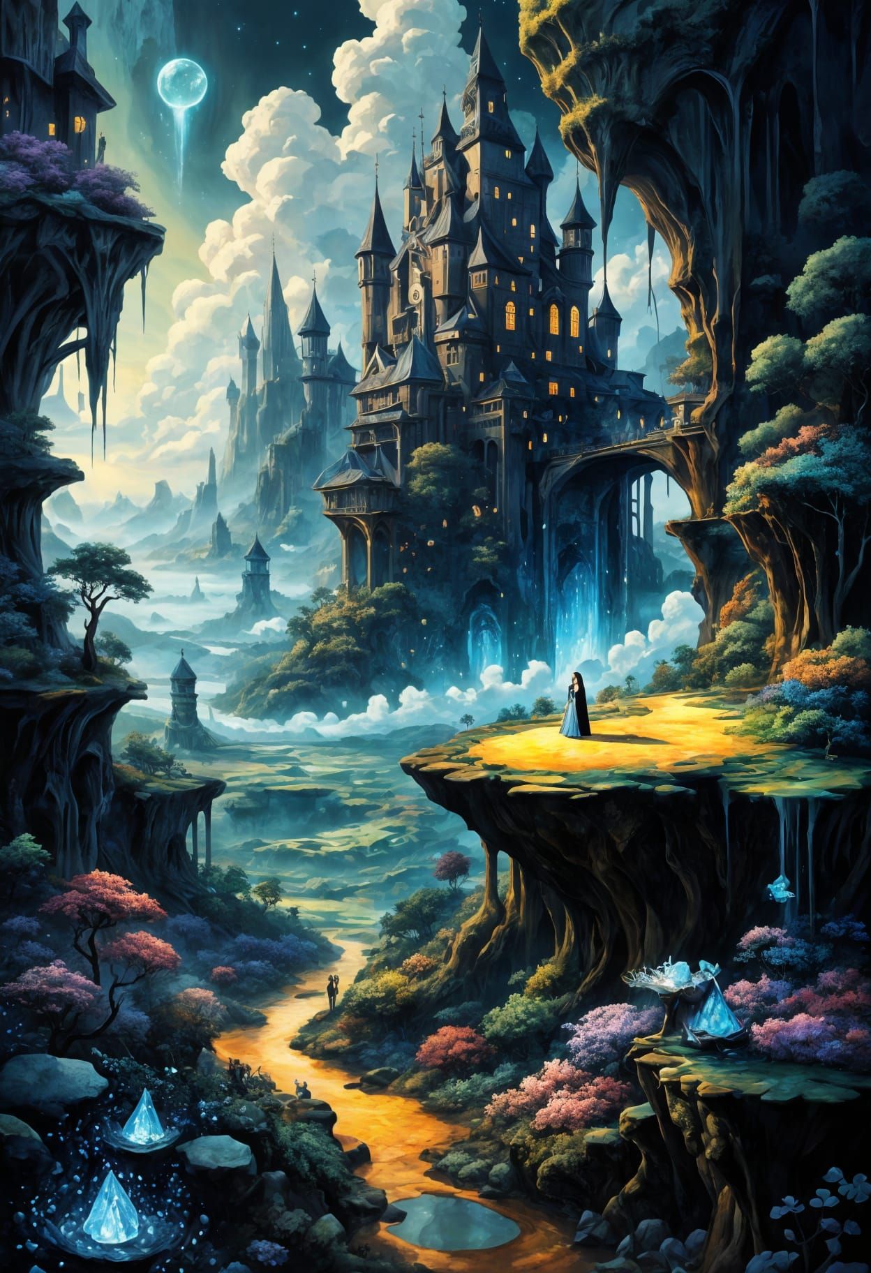 Ethereal Crystal Landscape in Magical Style