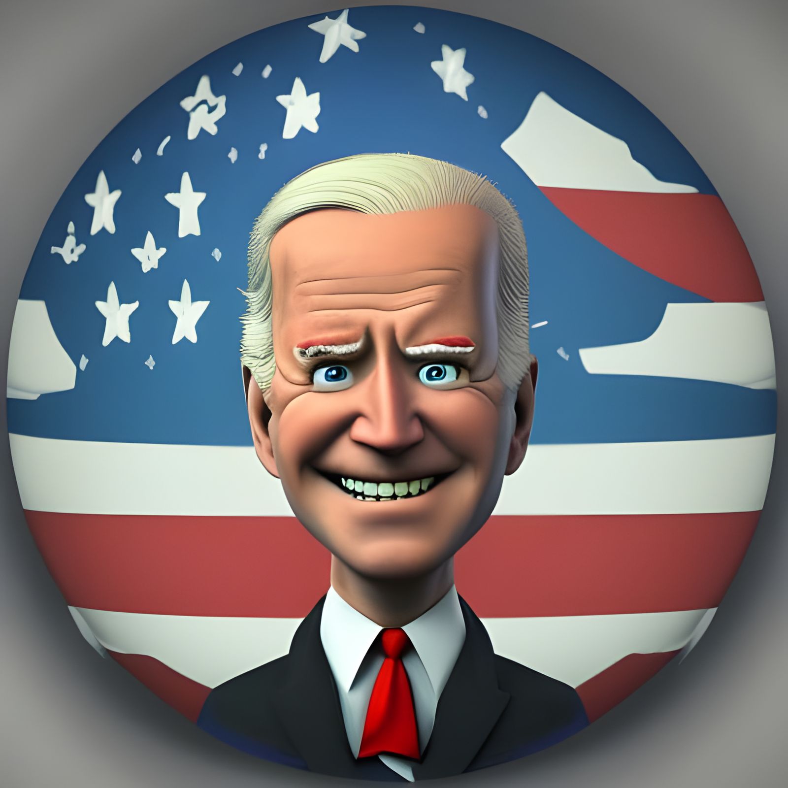 Joe Biden Portrait in Pixar-Style 3D Rendering