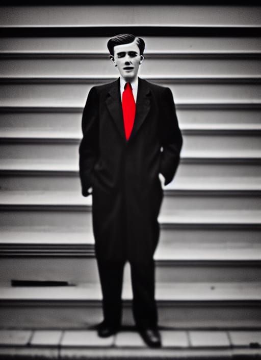 Vintage Photo of Man with Red Tie