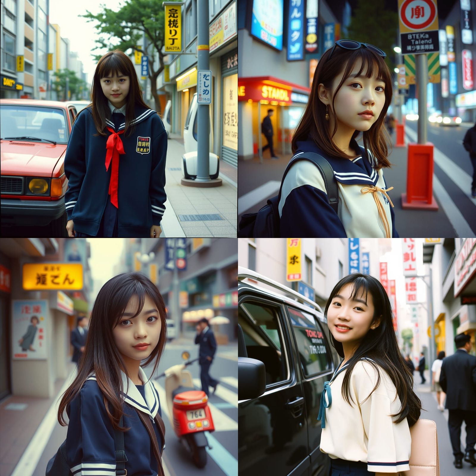 Japanese Schoolgirl in Tokyo: 90s Lomo Photography