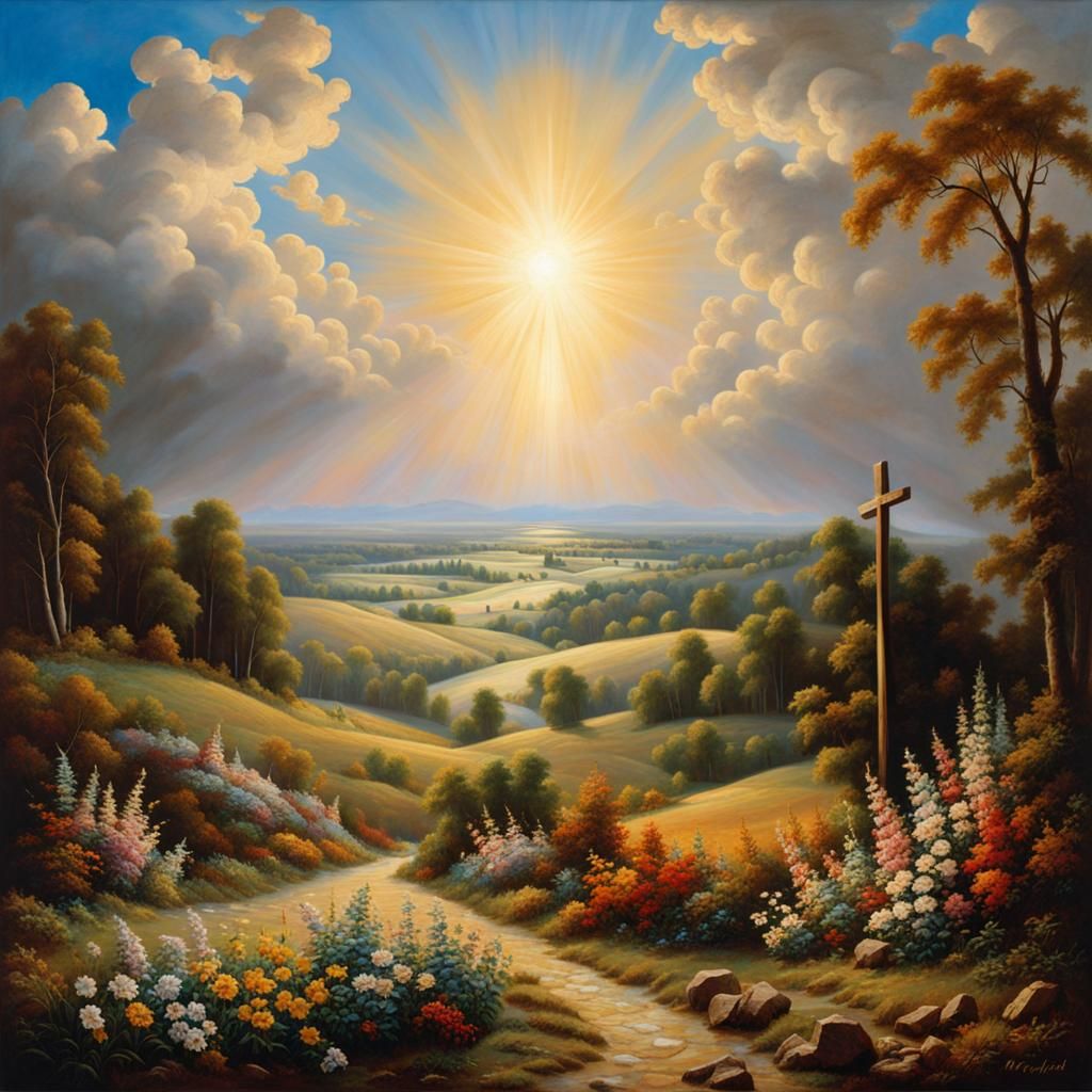 Heavenly Realm Inspired by Maxfield Parrish