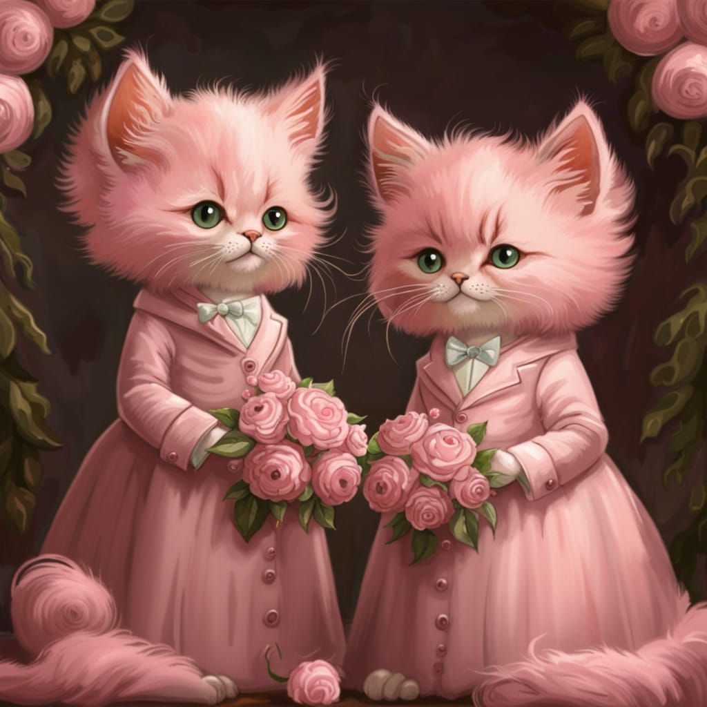 Pink Kittens Wedding Ceremony