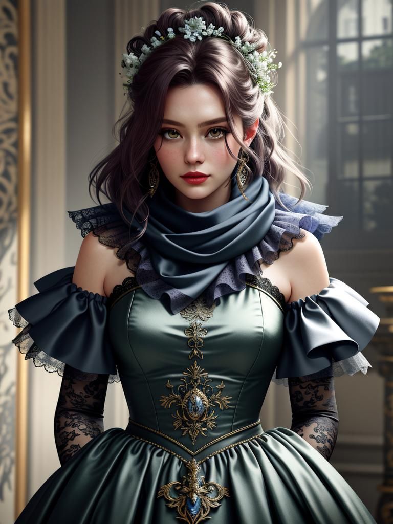 Stunning Lady in Metal Filigree Room, Speedpaint Style