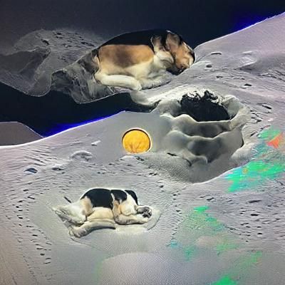 Dog's Lunar Nap: A Peaceful Moon Dream